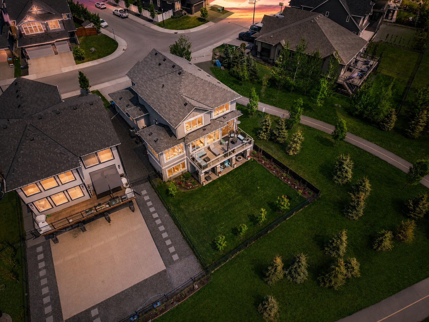 Aerial backing onto paths