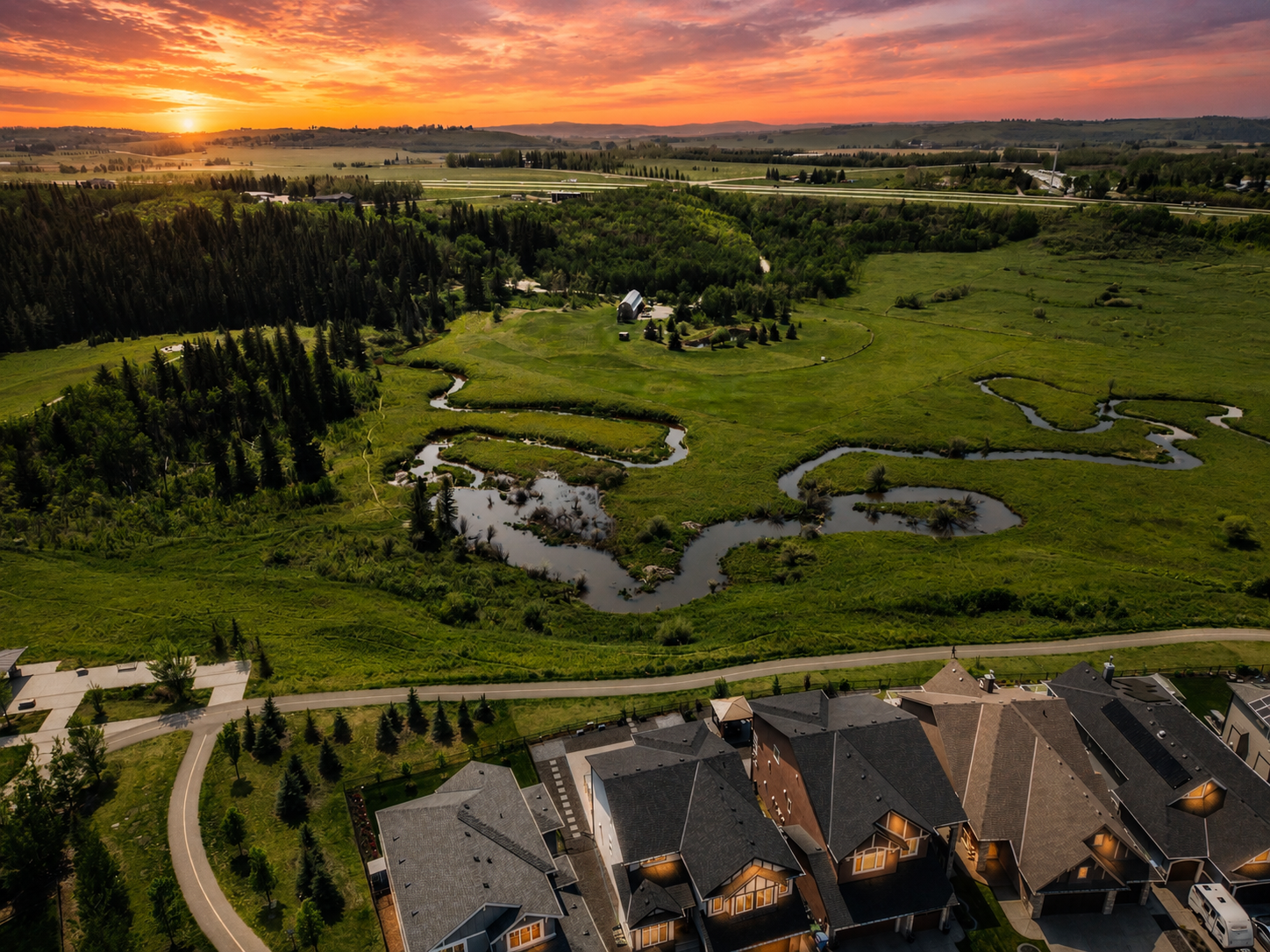 Aerial of ridge and reserve
