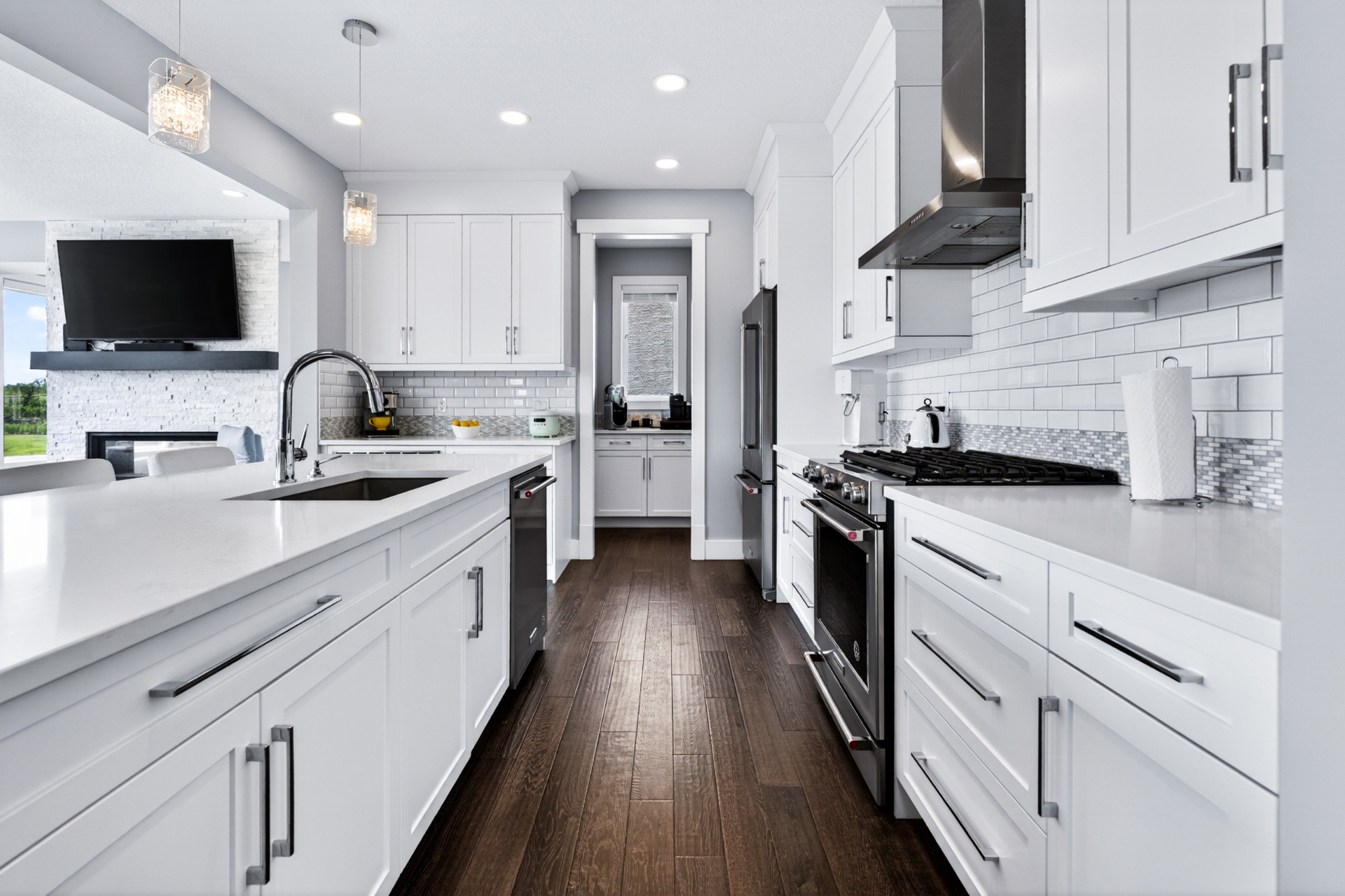 Galley with gas range